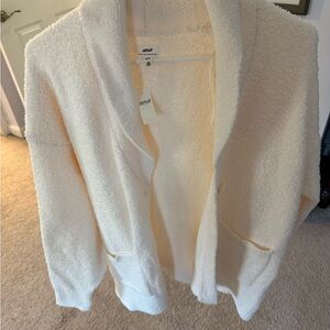 Aerie Cream Textured Cardigan